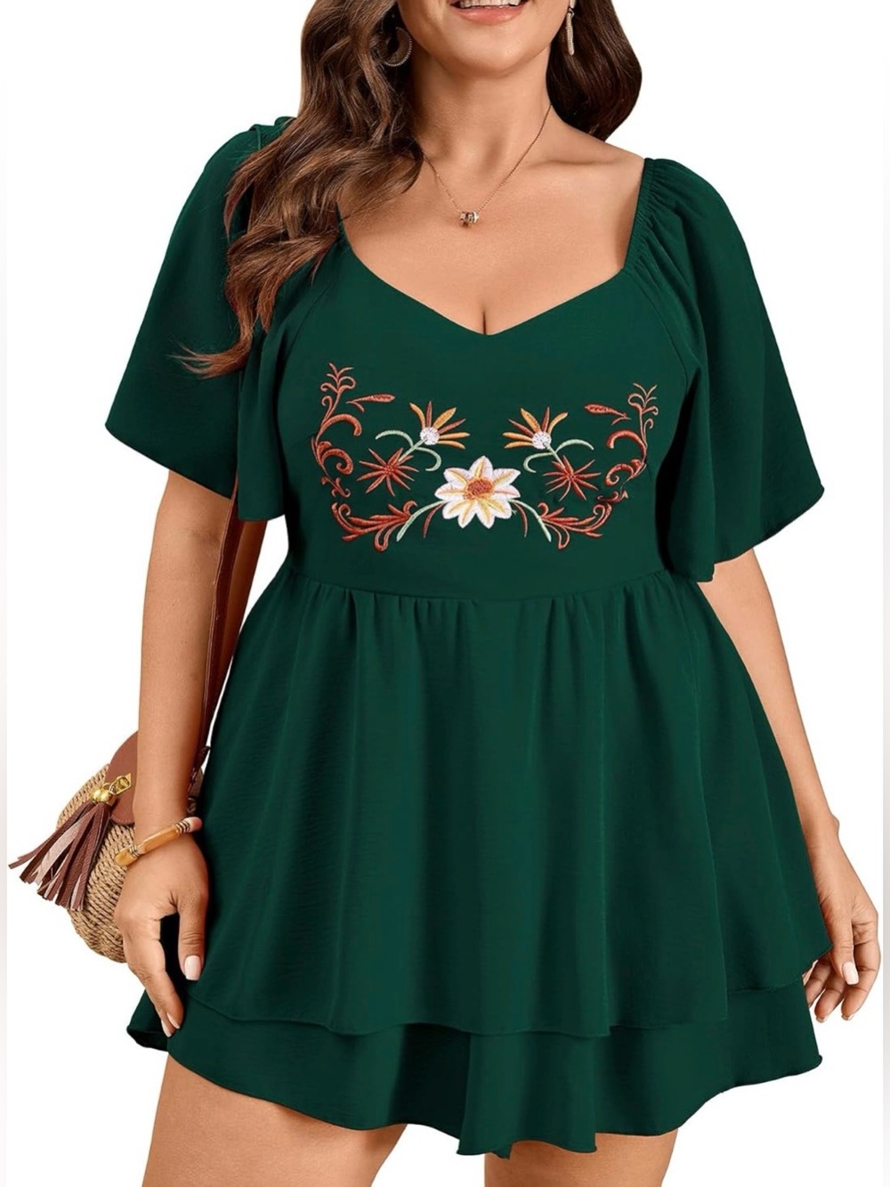 Romper Dress Western Boho Floral Short Jumpsuit Cowgirl Country Style